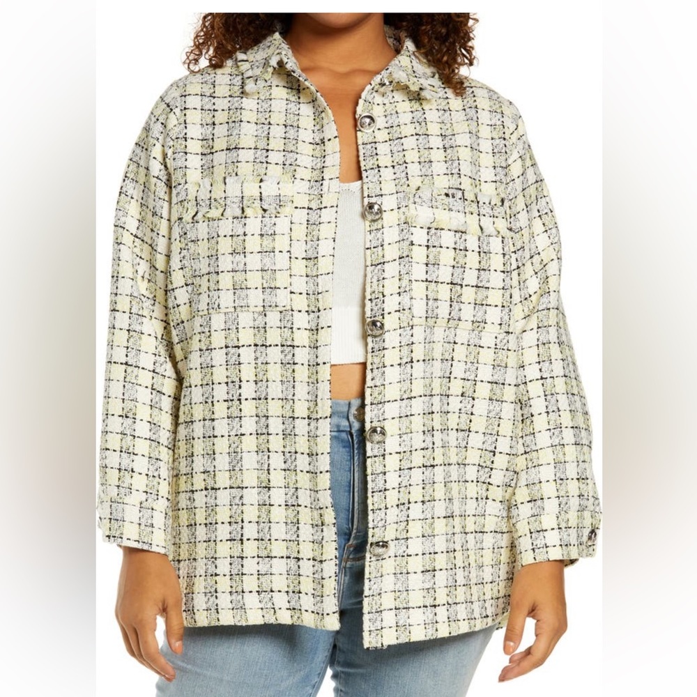 Yellow and Black Plaid River Island Jacket/Blazer (plus size) US 22